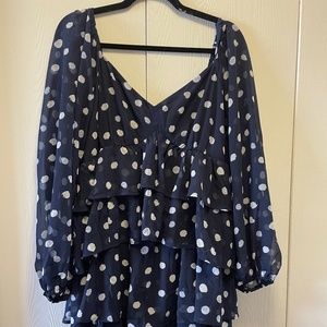 Long-Sleeve Ruffle Tiered Mini Dress